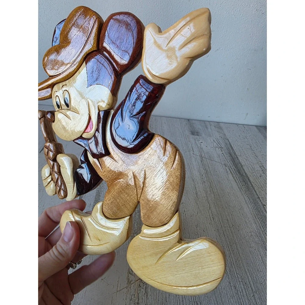 Vintage wooden Mickey‎ mouse hanging decor conductor walkie-talkie rustic